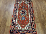 Indian Rug Hand Knotted Oriental Rug Fine Serapi Oriental Rug 2'1x4'1