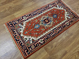 Indian Rug Hand Knotted Oriental Rug Fine Serapi Oriental Rug 2'1x4'1