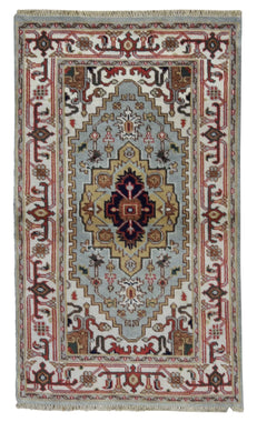 Indian Rug Hand Knotted Oriental Rug Fine Serapi Oriental Rug 3'X5'1