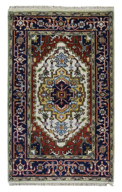 Indian Rug Hand Knotted Oriental Rug Fine Serapi Oriental Rug 3'X5'