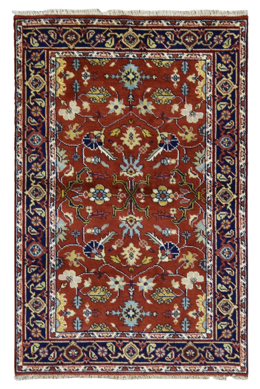 Indian Rug Hand Knotted Oriental Rug Fine Serapi Oriental Rug 4'x6'