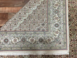 Indian Rug Hand Knotted Oriental Rug Fine Silk Mahi Tabriz Oriental Area Rug 5'7 x 8'