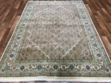 Indian Rug Hand Knotted Oriental Rug Fine Silk Mahi Tabriz Oriental Area Rug 5'7 x 8'