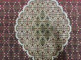 Indian Rug Hand Knotted Oriental Rug Fine Silk Mahi Tabriz Oriental Rug 6'4x9'9