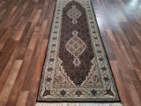 Indian Rug Hand Knotted Oriental Rug Fine Silk Tabriz Oriental Rug 2'9x8'4