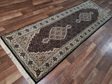 Indian Rug Hand Knotted Oriental Rug Fine Silk Tabriz Oriental Rug 2'9x8'4