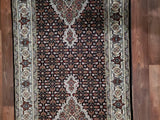 Indian Rug Hand Knotted Oriental Rug Fine Silk Tabriz Oriental Rug 2'9x8'4