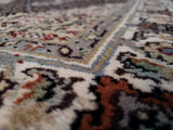 Indian Rug Hand Knotted Oriental Rug Fine Silk Tabriz Oriental Rug 2'9x8'4