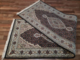 Indian Rug Hand Knotted Oriental Rug Fine Silk Tabriz Oriental Rug 2'9x8'4