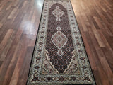 Indian Rug Hand Knotted Oriental Rug Fine Silk Tabriz Oriental Rug 2'9x8'4