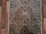 Indian Rug Hand Knotted Oriental Rug Fine Silk Tabriz Oriental Runner Rug 2'7x8'4