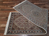 Indian Rug Hand Knotted Oriental Rug Fine Silk Tabriz Oriental Runner Rug 2'7x8'4