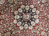Indian Rug Hand Knotted Oriental Rug Fine Tabriz Oriental Round Rug 5'1X5'1