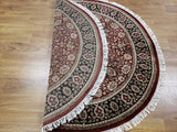 Indian Rug Hand Knotted Oriental Rug Fine Tabriz Oriental Round Rug 5'1X5'1