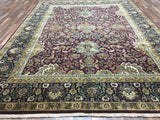 Indian Rug Hand Knotted Oriental Rug Fine Tabriz Oriental Rug 9'X12'