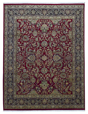 Indian Rug Hand Knotted Oriental Rug Fine Tabriz Oriental Rug 9'X12'