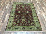 Indian Rug Hand Knotted Oriental Rug Fine Tabriz Oriental Small Area Rug 4'2X6'1