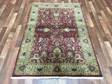 Indian Rug Hand Knotted Oriental Rug Fine Tabriz Oriental Small Area Rug 4'2X6'1