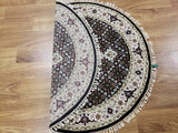 Indian Rug Hand Knotted Oriental Rug Fine Tabriz w/ Silk Round Oriental Rug 3'5X3'5