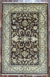 Indian Rug Hand Knotted Oriental Rug Fine Tabriz with Silk Oriental Rug 6'x9'