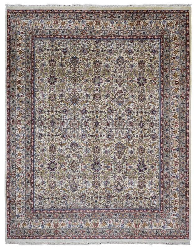 Indian Rug Hand Knotted Oriental Rug Fine Veramin Area Rug 7'10x9'10