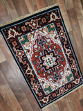 Indian Rug Hand Knotted Oriental Rug Heriz Oriental Area Rug 2'X3'