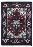 Indian Rug Hand Knotted Oriental Rug Heriz Oriental Area Rug 2'X3'