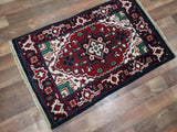 Indian Rug Hand Knotted Oriental Rug Heriz Oriental Area Rug 2'X3'