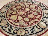 Indian Rug Hand Knotted Oriental Rug Jaipur Oriental Round Rug 8' x 8'