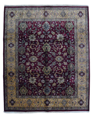 Indian Rug Hand Knotted Oriental Rug Kashan Oriental Rug 8'X10'
