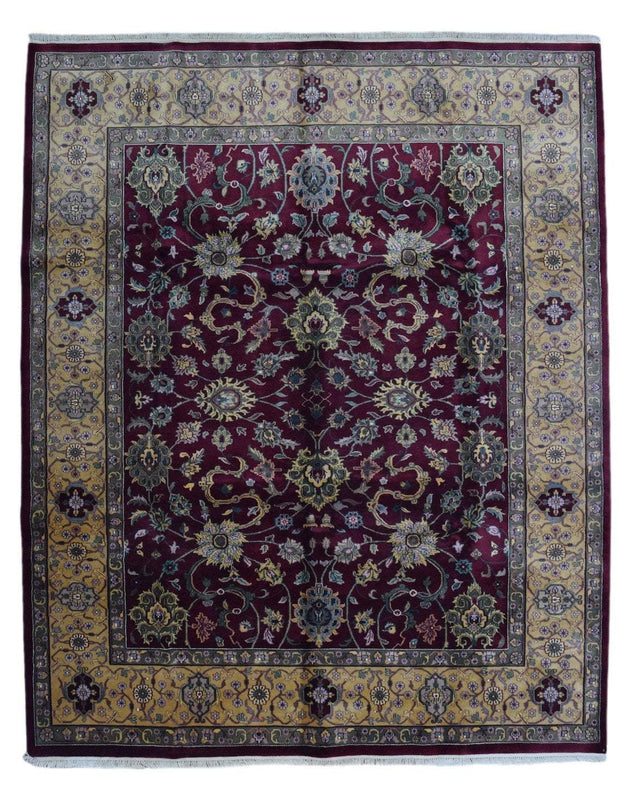 Indian Rug Hand Knotted Oriental Rug Kashan Oriental Rug 8'X10'