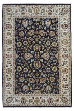 Indian Rug Hand Knotted Oriental Rug Large Fine Kashan Oriental Rug 6'2x9'