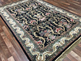 Indian Rug Hand Knotted Oriental Rug Large Fine Oriental Tabriz Area Rug 6'x9'