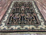 Indian Rug Hand Knotted Oriental Rug Large Fine Oriental Tabriz Area Rug 6'x9'