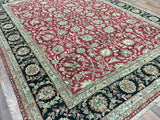 Indian Rug Hand Knotted Oriental Rug Large Fine Oriental Tabriz Rug 9'x11'7