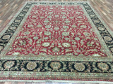 Indian Rug Hand Knotted Oriental Rug Large Fine Oriental Tabriz Rug 9'x11'7