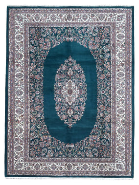 Indian Rug Hand Knotted Oriental Rug Large Kashan Oriental Rug 9'X12'