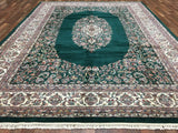 Indian Rug Hand Knotted Oriental Rug Large Kashan Oriental Rug 9'X12'