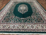 Indian Rug Hand Knotted Oriental Rug Large Kashan Oriental Rug 9'X12'