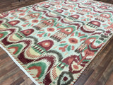 Indian Rug Hand Knotted Oriental Rug Large Modern Ziegler Kilim Area Rug 9'x12'3