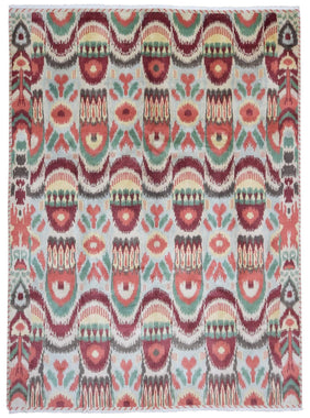 Indian Rug Hand Knotted Oriental Rug Large Modern Ziegler Kilim Area Rug 9'x12'3
