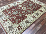 Indian Rug Hand Knotted Oriental Rug Large Oushak Oriental Rug 6'3X9'2