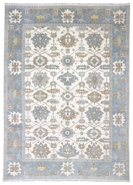 Indian Rug Hand Knotted Oriental Rug Large Oushak Oriental Rug 9'x12'3