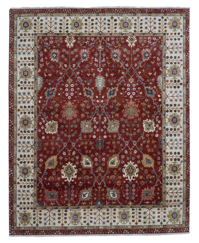 Indian Rug Hand Knotted Oriental Rug Large Rug Chobi Peshawar 7'11X9'