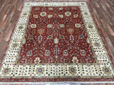 Indian Rug Hand Knotted Oriental Rug Large Rug Chobi Peshawar 7'11X9'