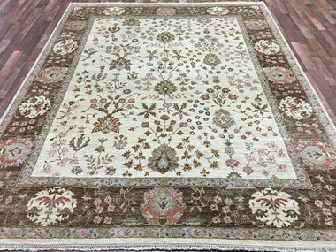 Indian Rug Hand Knotted Oriental Rug Large Rug Chobi Peshawar 8X9'10