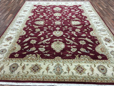 Indian Rug Hand Knotted Oriental Rug Large Rug Chobi Peshawar 9x12