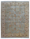 Indian Rug Hand Knotted Oriental Rug Large Rug Chobi Peshawar with Silk 7'9x9'10