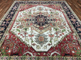 Indian Rug Hand Knotted Oriental Rug Large Serapi Oriental Rug 8'9X12'