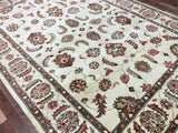 Indian Rug Hand Knotted Oriental Rug Large Tabriz Oriental Rug 7'2X9'10